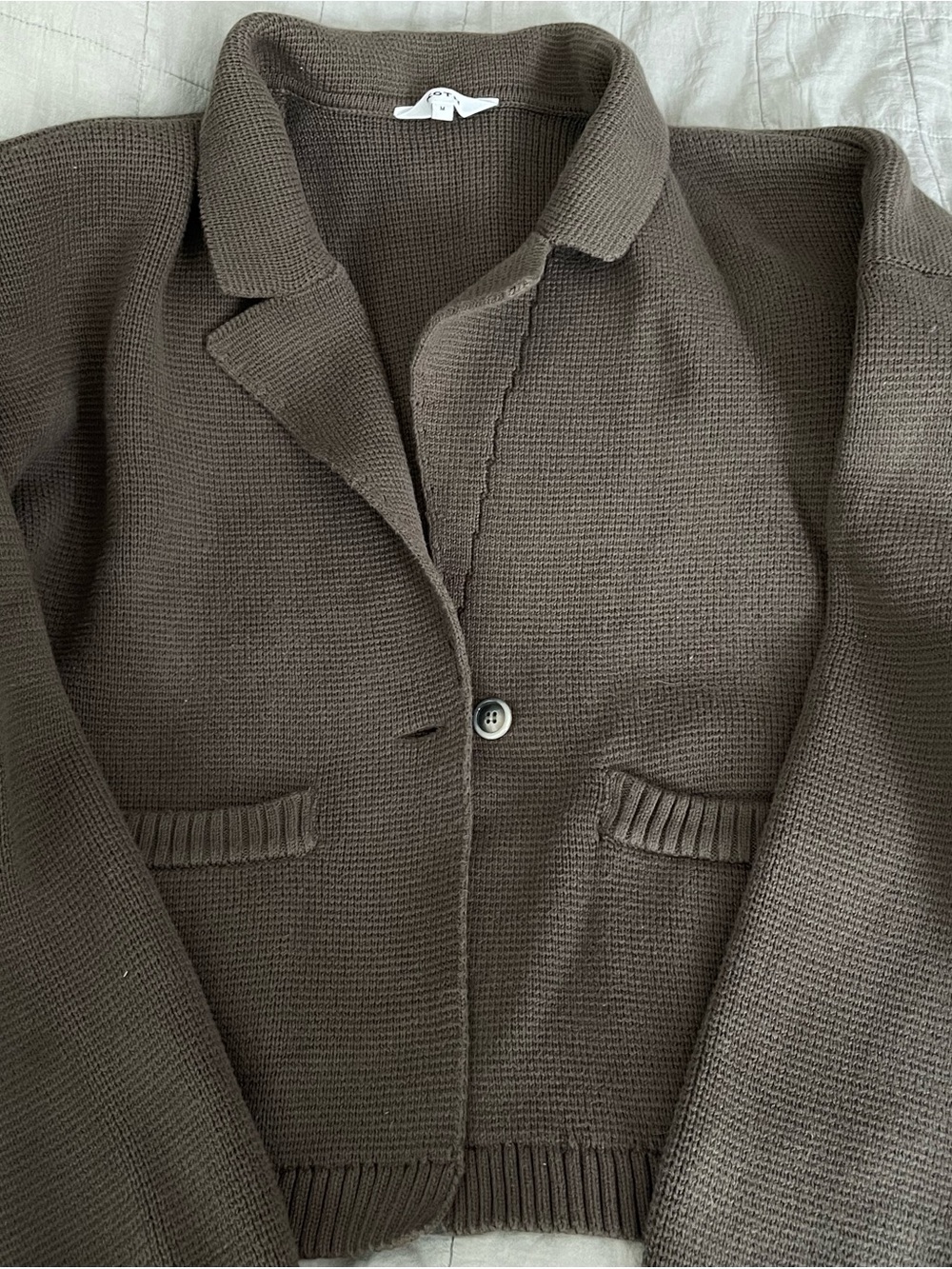 KOTN Khaki Green Knit Collared Cardigan Jacket